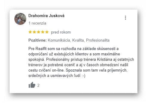 google recenzia na trénera - Jusková