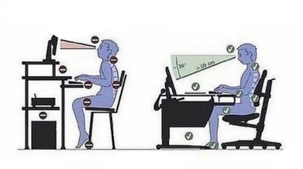 ako správne sedieť pri počítači